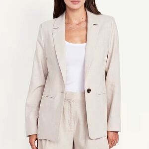 Old Navy Taylor Fitted Linen-Blend Suit Blazer